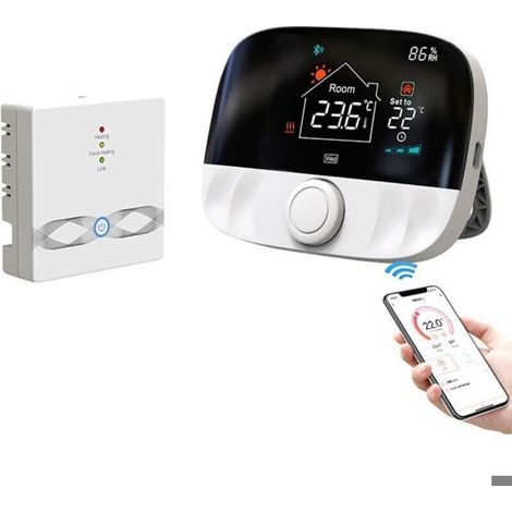Thermostat sans fil WiFi pour chaudière à gaz – Contrôle à distance 300m – Compatible Alexa et Google Assistant – Programmation (1/4)
