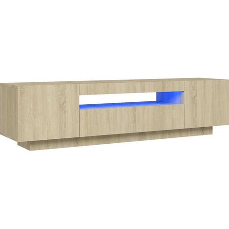 Maison Exclusive - TV-Schrank mit LED-Leuchten Sonoma-Eiche 160x3