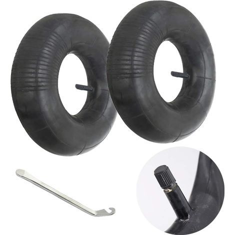 2 Pièces 3.50/4.00-6 Chambre a Air Inner Tube Pneu Roue 3.50/4.00-6 Innertube Brouette Rubber Valve 6 (1/5)
