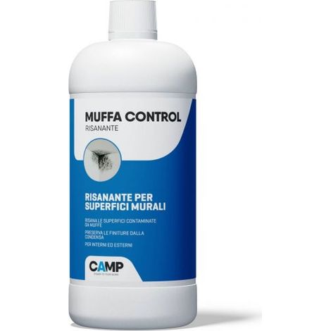 CAMP Muffa Control Risanante - Trattamento Antimuffa per Muri Interni ed Esterni, Soluzione Risanante Pronta all'Uso - Inattiva le Muffe Esistenti ed Evita la Ricomparsa - Prodotti Pulizia Casa, 1 l