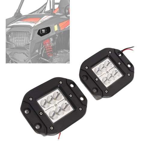 Ein Paar 24-W-LED-Fahrscheinwerfer und Ersatz-Montagehalterungen für Offroad-Scheinwerfer mit Adapterkabelsatz für Polaris Sportsman 1000 850 RZR 800 900XP (1/5)