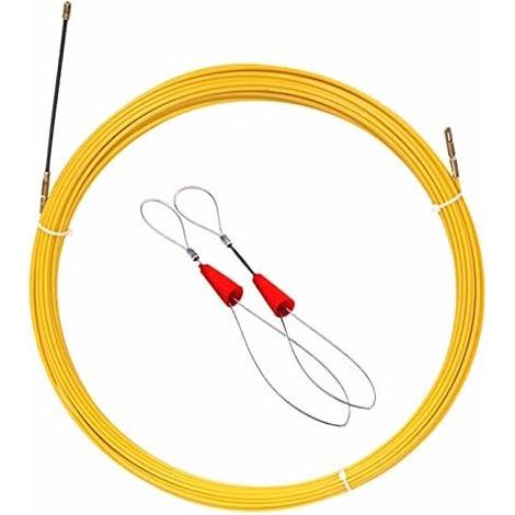 4-mm-Glasfaser-Kabelzieher, Einziehhilfe für elektrische Kabel, Kabeleinführungs- und -entnahmewerkzeug, Kabelzieher (50 m, gelb) Gelb 50 m (1/5)