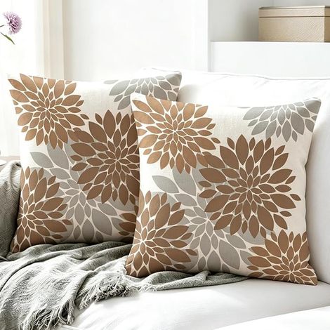 Housse Coussin 45x45cm d'oreiller Housses de Coussin Lin (1/4)