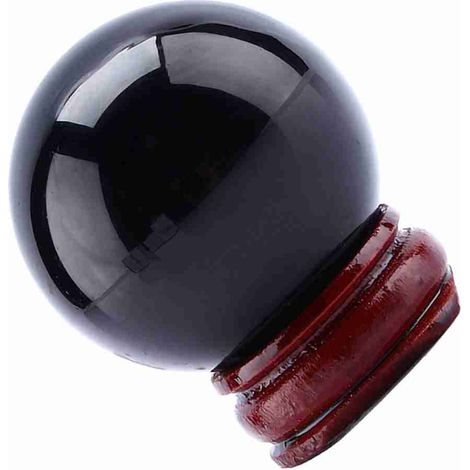 Boule de guérison en verre de quartz noir naturel rare d'Asie, 40 mm + support (1/5)