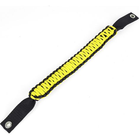 Poignée de toit pour véhicule tout-terrain Wrangler et Ford Prado, accessoire de traction en paracorde tressée jaune (1/4)