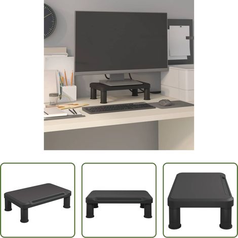vidaXL Rehausseur écran - Support de moniteur Noir 38x24x10,5 cm (1/5)