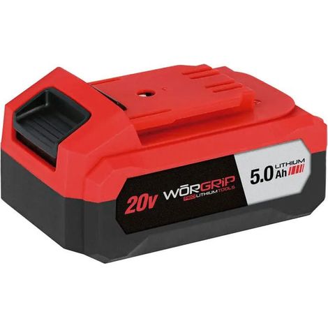 Batteria worgrip 20v 5.0 ah ricarica rapida LED