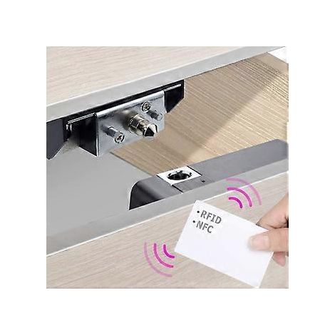 Serrures pour armoires, serrures électroniques NFC intelligentes pour boîtes, serrures à carte cachées pour meubles en bois (Android iOS) (1/5)
