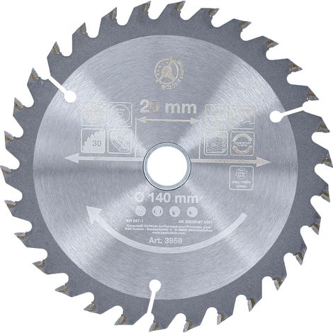 Lame de scie circulaire en métal dur  Ø 140 x 20 x 2,3 mm  30 dents