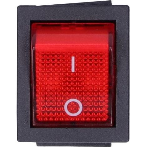 Lot de 10 interrupteurs à bascule marche arrêt rouges avec voyant LED intégré, modèle KCD4 6 broches double tension 12V 230V, 15A 250V pour applications électriques industrielles et domestiques