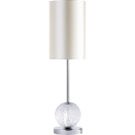 Visconte Tutti Table Lamp Cut Glass Ball Base With Pearl Shade - Polished Chrome (1/5)
