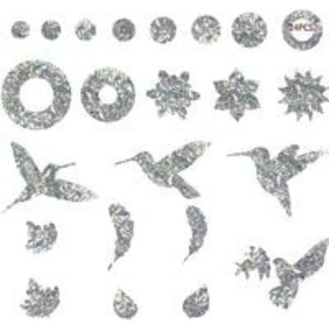 Autocollant Oiseau Oiseaux Collision Anti-Collision Autocollants De Fenêtre Protection De Porte en Verre Silhouett Sticker Vitre Anti-Collision pour Éviter Les Personnes Et Les Oiseaux 24 Pièces (1/5)
