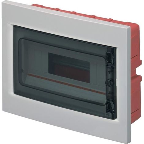 Centralino ad incasso, 12 moduli, grigio, IP40, sportello in policarbonato fumè - Elettrocanali EC63012