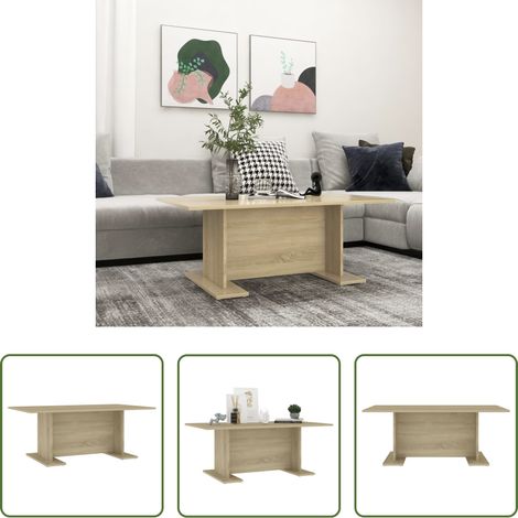 Table basse chêne sonoma - Table basse chêne sonoma 103,5x60x40 cm bois d'ingénierie (1/5)