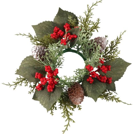 Couronne Porte-Bougie - Couronne Décorative Noël en PP - Pour Bougies Standard 10 cm - Idéale pour Table, Porte, Cheminée, Cuisine - 1 Pièce (1/5)