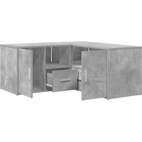 Maison Exclusive - Mobile Angolare Grigio Cemento 160x40x45 cm in Truciolato
