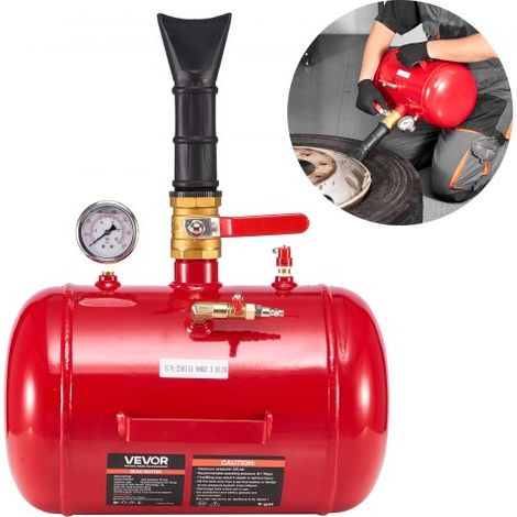 Destalonador de Neumáticos 18,9 L, Presión de Trabajo 0,6-0,8 MPa, Bomba de Aire a Camionetas, Vehículos Todoterreno, Jeeps, Tractores Cortacésped, Autocaravanas, Rojo, 400 x 535 x 295 mm (1/5)
