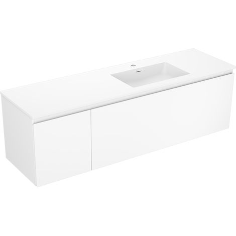 Mexen Orio armario de baño de 160 cm con lavabo Otis derecho, 1S, 1D, blanco mate - 91A13-16047-3-BBFF01-W18P01 (1/5)