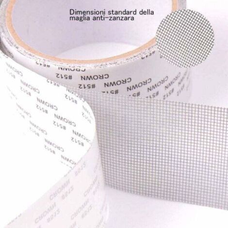 Ruban Adhesif Reparation Moustiquaire - Patch Repare Moustiquaire Réparation de Fenêtre Kit de Moustiquaire Adhesive Reparation Réparer Moustiquaire 5 x 2m (gris)--TRIMEC (1/2)
