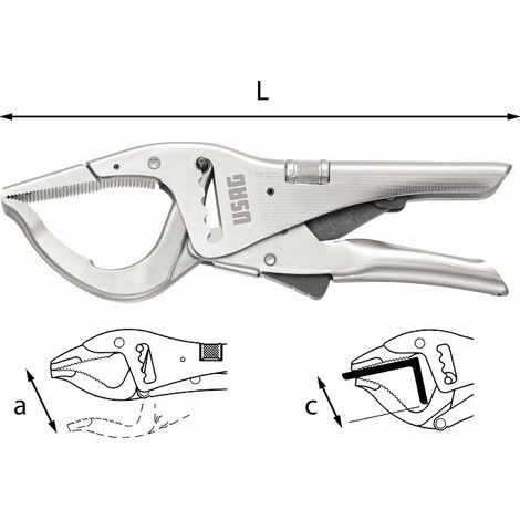 PINZA REGOLABILE AUTOBLOCCANTE A CREMAGLIERA GRANDE CAPACITÀ 135 C 135 MM