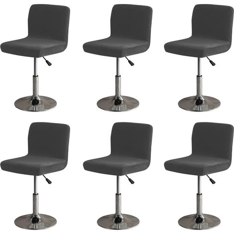 Black-Barhocker-Stuhlbezüge, 6er-Set, abnehmbare Stretch-Stuhlbezüge mit Rückenlehne, Bezug für kurze Schaukelstühle mit Rückenlehne (keine Stühle)
