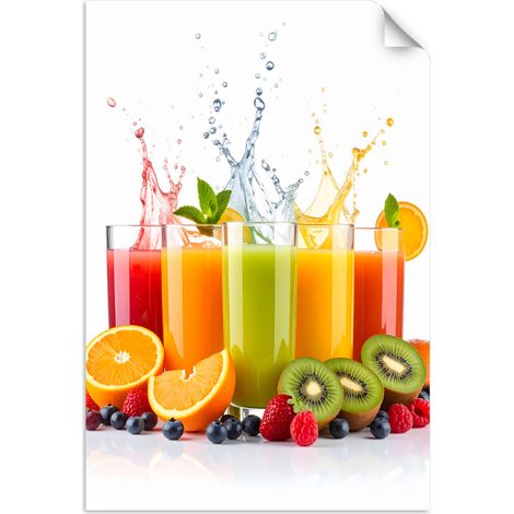 Selbstklebendes Poster – Wandsticker Bunte Fruchtsäfte 40x60 cm (1/3)