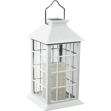 Farolillo solar para exterior 1 pieza Lámpara solar decorativa con vela Lámpara de mesa solar lámpara exterior lámpara de jardín lámpara de vela blanco colgante IP44 resistente a la intemperie