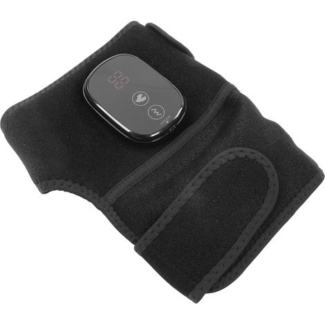 Bandage de massage chauffant 2 en 1 pour genou et épaule, coussin chauffant électrique, masseur de genou sans fil, noir (1/5)