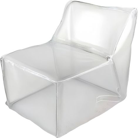 Plüschiger Sitzsack-Organizer fürs Schlafzimmer, transparenter PVC-Stuhlbezug für geräumige Spielzeugaufbewahrung