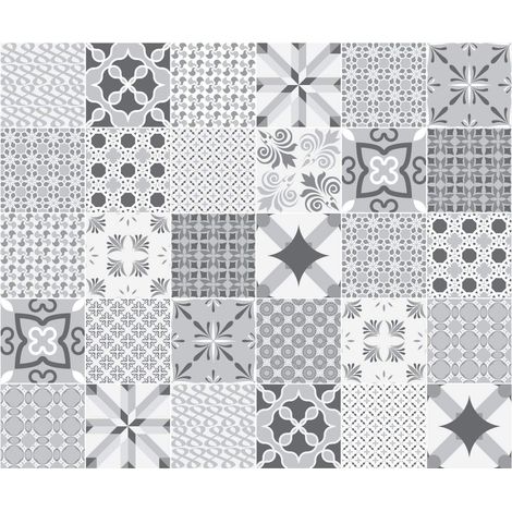 30 Stickers muraux Cuisine - Sticker Mural - Carreaux de Ciment adhésif Mural - Stickers Muraux azulejos - Sticker Carrelage adhesif Mural Salle de Bain 10 x 10 cm - 30 PCS Carreau de Ciment adhesif (1/5)