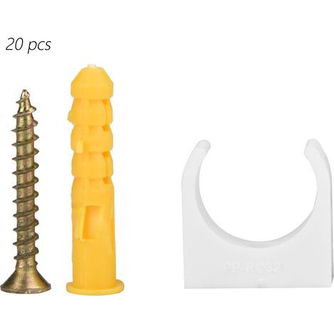 20 U-förmige Rohrschellen für 16/20/25/32 mm Rohre mit Schrauben (20er-Packung) (1/5)