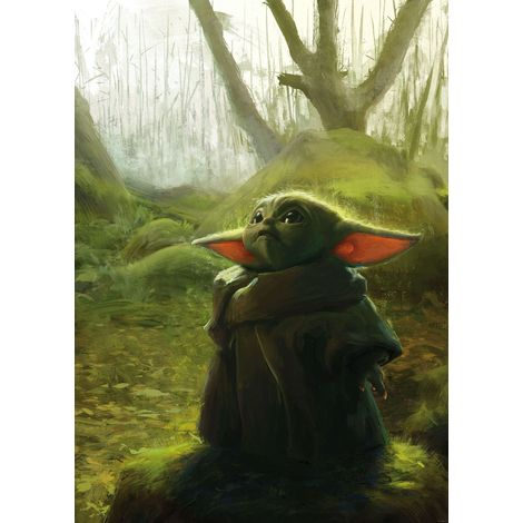 papier peint panoramique Mandalorian Grogu Acrylic vert - Disney (1/3)