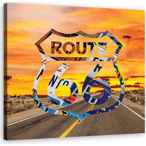 Tableau sur toile Route 66 Route 30x30 (1/5)
