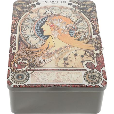 Boîte Vintage en Tôle avec Serrure, Boîte de Rangement Décorative Légère, Compacte et Chic pour Bijoux, pour Décorations de Fête et Anniversaires (1/5)