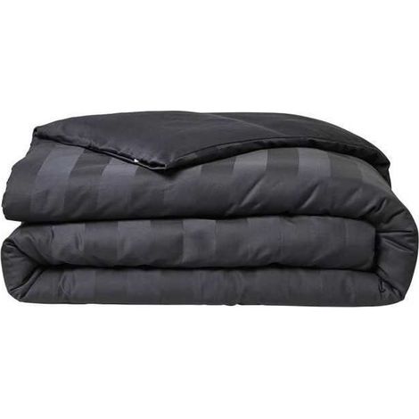 Parrure de lit TODAY Prestige - 220 x 240 cm - 2 personnes - 100% Satin de coton - Fusain