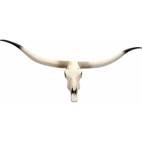 Decorazione teschio di mucca testa di toro trofeo longhorn montato a parete in poliresina 103x43x11 cm 040002819