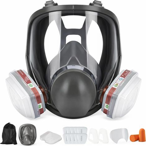 Masque respiratoire complet – Filtres particules et vapeurs – Pour peinture, soudure, ponçage, polissage – Réutilisable (1/5)