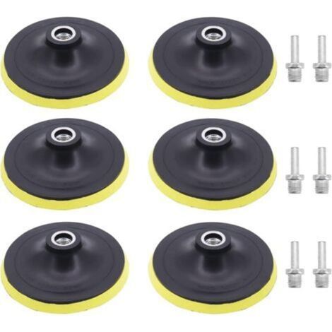 6 Pcs 5 Pouce 125mm Assiette de Ponçage avec M14 Mandrin Plateau de Ponçage pour Perceuse, Meuleuse d'angle (1/4)