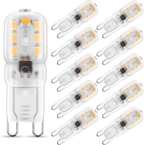 Filiyano-Ampoule LED G9 blanc chaud 2 W, équivalente à une ampoule halogène 25 W, 48 x 16 mm (1/4)