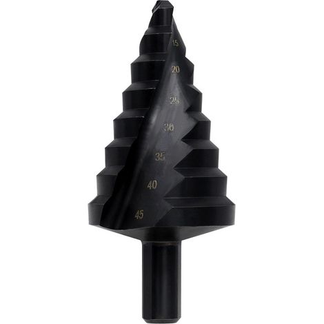 Stufenbohrer mit Titanbeschichtung 10-45 mm Schwarz