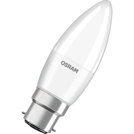 OSRAM Lampe LED  Base Classic B40 mini bougie 4,9 W 827, blanc chaud 2700 K, B22d, dépolie, 470 lm, rendu des couleurs Ra≥80