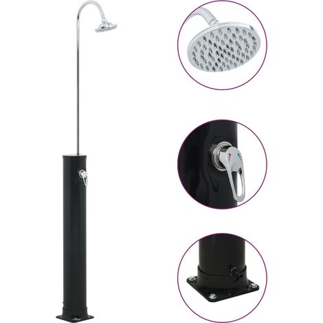 Solardusche Schwarz 220 cm 20 L
