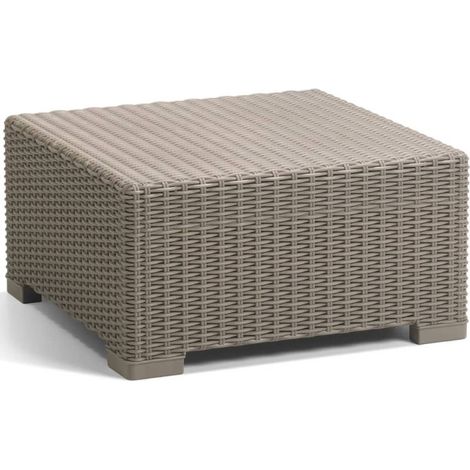 Keter – Table de jardin cappuccino 68x68cm – 4 places – Finition rotin arrondi – Résistante aux intempéries – Assemblage rapide (1/5)