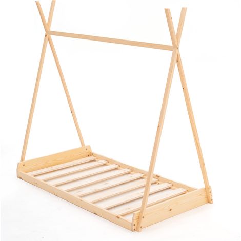 Cama Infantil Tipi Montessori de Madera Ecológica Robincool Tipi Dreams 150,5x75x138 cm para Colchón de 140x70 cm Guirnalda LED (1/5)