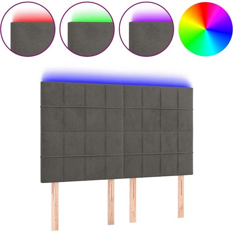 Maison Exclusive - Cabecero con luces LED terciopelo gris oscuro (1/5)
