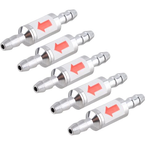 Lot de 5 clapets anti-retour unidirectionnels en acier inoxydable pour générateurs de CO2 d'aquariums et de bassins. (1/5)
