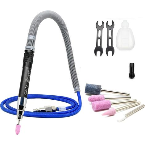 Kit de meuleuse à air comprimé 1/8" Mini crayon polissage outil de coupe Crayon pneumatique Le Grinder, pour meulage et polissage de précision, 65000 tr/min (1/5)