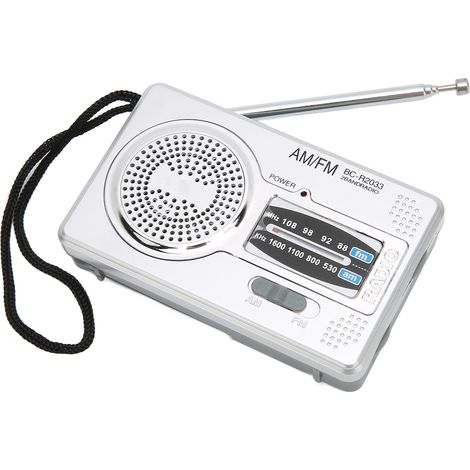Radio portable AM/FM multifonctionnelle, mini radio de poche à piles, idéale comme cadeau. (1/5)