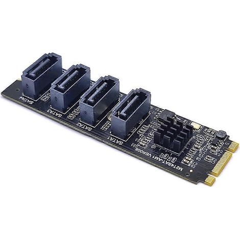 M.2 NVMe PCI-E PCIe 3.0 auf 4-Port SATA 3.0 Riser-Adapterkarte ASM1064 6GB/S (1/5)