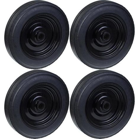 Wheels - 400mm - Black rubber - Pressed steel - Capacity 500kg per wheel